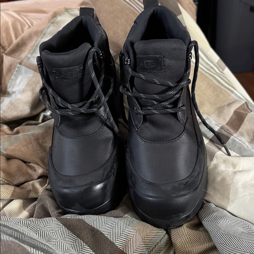 UGG Black Waterproof Lace-Up Snow Boots